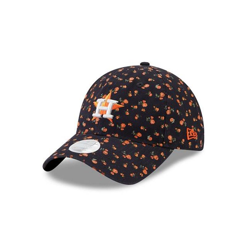 MLB Houston Astros Womens Floral 9Twenty Adjustable (UIV4381) - Blue New Era Caps